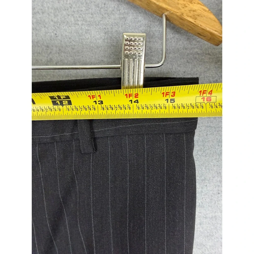 Hugo Boss Vintage Pinstripe Suit Mens 42L 31x31 Charcoal Gray 2 Piece Made USA